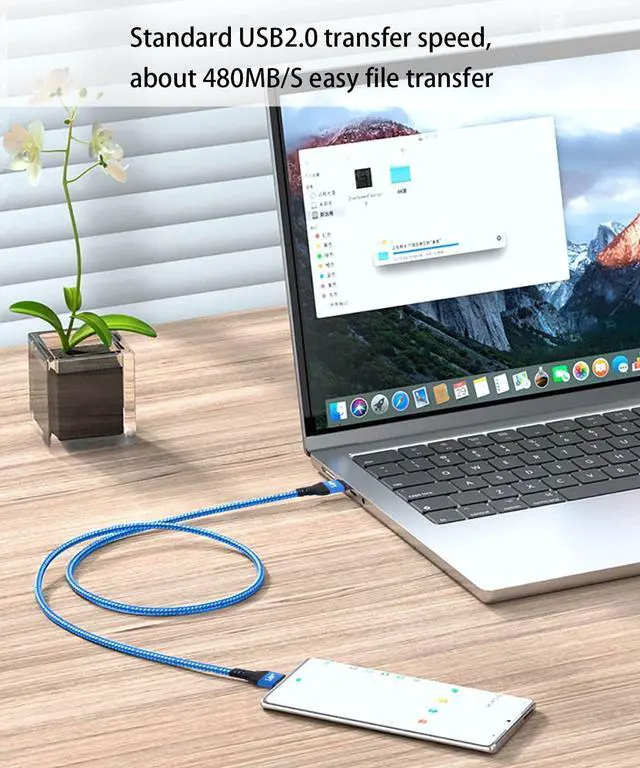 Alt view image 5 of 7 - 240W USB C to USB C Cable 10FT Blue, iPhone 15 Fast Charging Cable, Long Braided Type C Cord for MacBook Pro, iPhone 15Pro/15Plus/15ProMax, iPad Pro/Air, Samsuang Galaxy S24 S23, Switch,PS5 (USB 2.0)