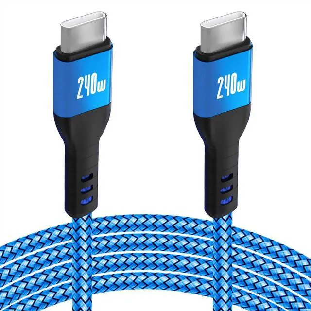 Main image of 240W USB C to USB C Cable 10FT Blue, iPhone 15 Fast Charging Cable, Long Braided Type C Cord for MacBook Pro, iPhone 15Pro/15Plus/15ProMax, iPad Pro/Air, Samsuang Galaxy S24 S23, Switch,PS5 (USB 2.0)