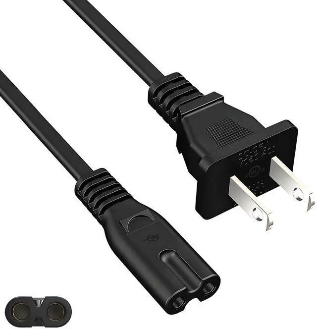 Main image of 6Ft AC Power Cord for Sony PS5 PS4, Xbox One S/X, Xbox Series X/S, TV, Universal IEC C7 Figure 8 2 Prong Replacement Cable