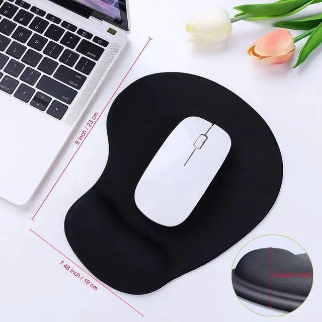 Alt view image 7 of 7 - 2 Pack Ergonomic Mouse Pad with Wrist Rest Support, Mousepad with Comfortable Gel Wrist Rest Support and Lycra Cloth,for Easy Typing Pain Relief Durable and Easy to Clean,Black