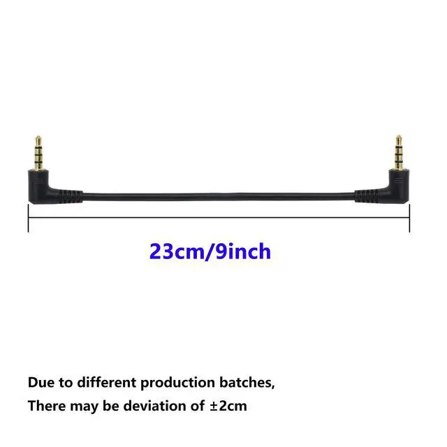 Alt view image 3 of 7 - 3.5mm TRRS Cable, (2-Pack) Gold Plated 90 Degree Right & Left Angled 3.5mm Stereo 4-Pole Male to Male Auxiliary Audio Cable for Smartphones,Tablets,Players Microphone(4-P,9inch)