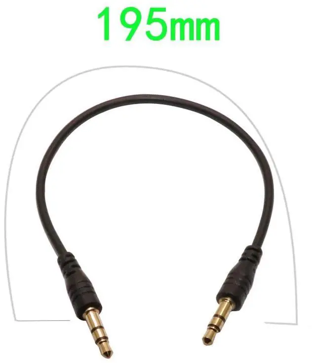 Alt view image 5 of 5 - 3.5mm Male to Male Audio Cable, 195mm Length, Gold-Plated Connectors, 2-Pack, Black