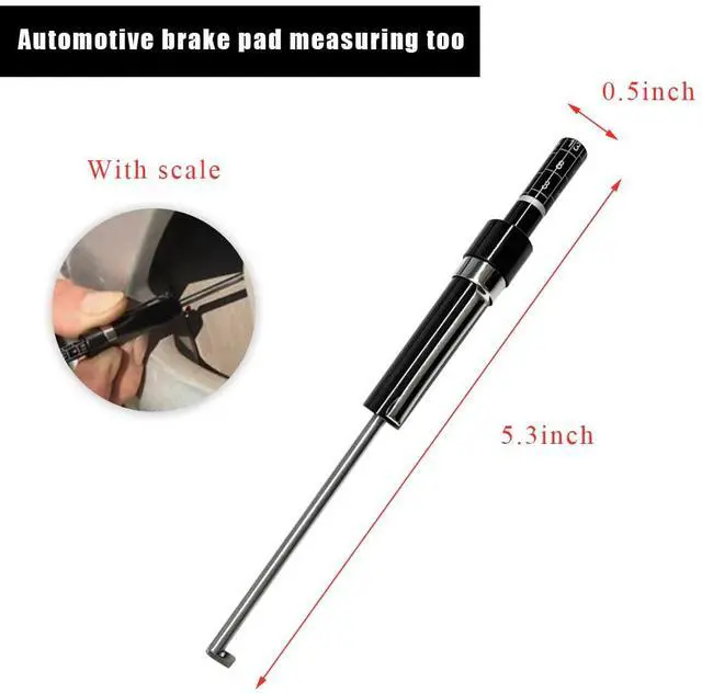 Alt view image 2 of 6 - Car Brake Pad Thickness Measure Tool, Brake Shoe Gauge Measuring Tool with Scale, Brake Pad Tester Thickness Detection Pen Scale for Internal External, Car Accessories
