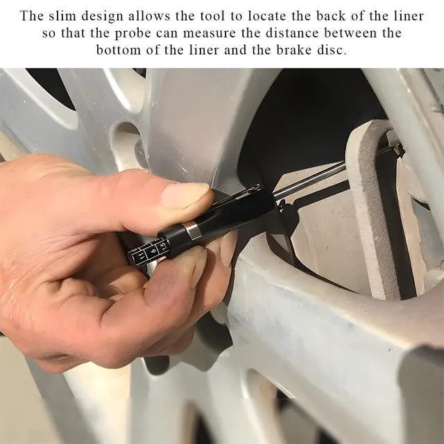 Alt view image 4 of 6 - Car Brake Pad Thickness Measure Tool, Brake Shoe Gauge Measuring Tool with Scale, Brake Pad Tester Thickness Detection Pen Scale for Internal External, Car Accessories