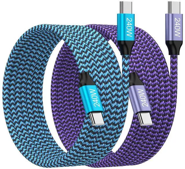 Main image of USB C to USB C Fast Charging Cable 240W Usb-C Charge Cable for iPhone 17 Pro Max/17e/Air/17, 6ft 2Pack Type C Charger Car Power Cord for iPhone 16 Pro Max 16e 15 Plus Samsung Galaxy S26 Ultra S25 Edge