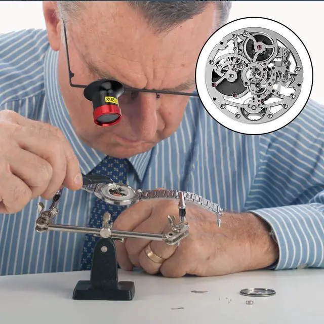 Alt view image 3 of 7 - Watch Loupe, 20X Watchmaker Loupe Magnifying Glass Lens Monocular Magnifier Repairing Maintenance Eye Loops Portable Experimental Tool for Watchmakers Inspection Metal Jeweler Textile Circuit