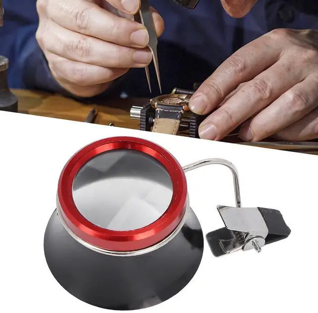 Alt view image 7 of 7 - Eye Loupe for Watchmaker Jewelers,5X Magnifying Glass Jewelry Magnifier with Clip for Watch Repair Stamps, Professional Portable Repair Tool