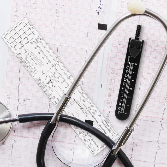 Alt view image 2 of 7 - EKG Caliper and Ruler Combination Set, Electrocardiogram Divider for Nursing, Metal ECG Caliper Electrocardiography Measuring Tool for Doctors, Nurses, Medical Student Rhythm Strip Interpretation