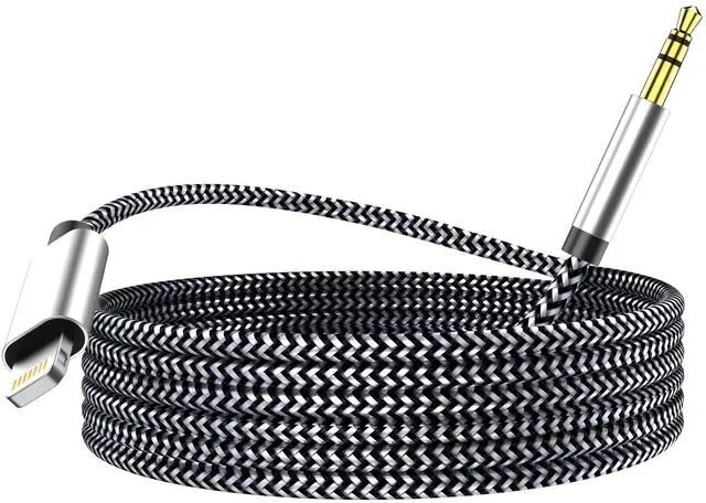 Main image of Aux Cord for iPhone, Lightning to 3.5 mm AUX Cable for Car Stereo, Speaker, Headphone, Auxiliary Audio Jack Cable Compatible with iPhone 14 13 12 11 XS XR X 8 7 SE, 3.3FT (Silver)