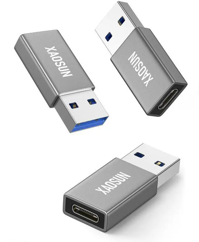 Main image of 10Gbps USB to USB C Adapter 3 Pack, 3.1 USBC Female to USB Male Adapter, One-Sided SuperSpeed Data Sync, 100W Fast Charging for iPhone 17/16 Plus Pro Max, Laptop, Charger, Quest Link, etc