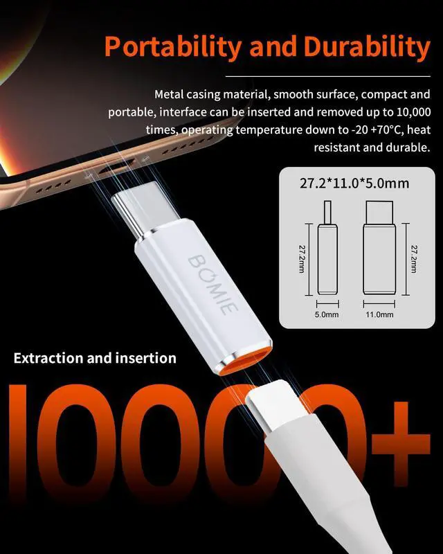 Alt view image 6 of 7 - 8-Pin to USB C Adapter 4 Pack,27W PD Fast Charging 480Mbps Data Transfer,USB Type C to 8 Pin Converter Compatible with Phone 15/16/17 Series,Pad Pro,Ga-laxy,Not for Headphones/OTG/Flash Drive/Pencil