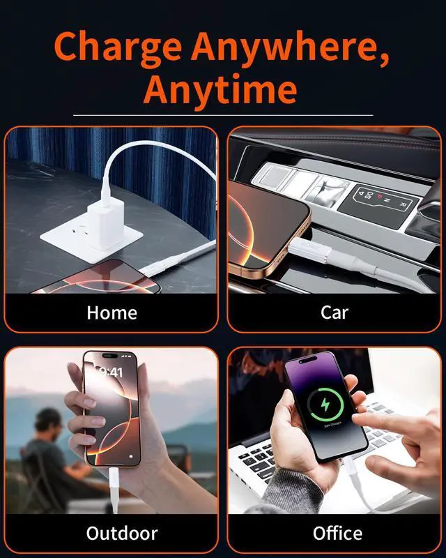 Alt view image 7 of 7 - 8-Pin to USB C Adapter 4 Pack,27W PD Fast Charging 480Mbps Data Transfer,USB Type C to 8 Pin Converter Compatible with Phone 15/16/17 Series,Pad Pro,Ga-laxy,Not for Headphones/OTG/Flash Drive/Pencil