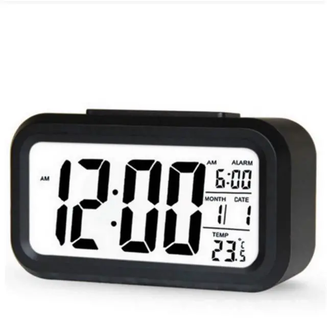 Main image of LED Digital Alarm Clock Backlight Snooze Mute Calendar Desktop Electronic Bcaklight Table Clocks Desktop Clock (Black)