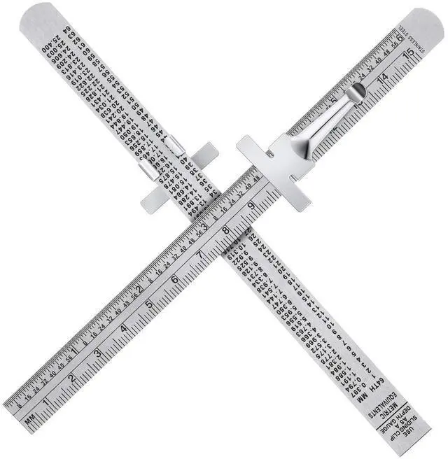 Main image of 2 Pieces 6 Inch 15 cm Pocket Ruler Flexible Precision Stainless Steel Ruler with Detachable Clips Stainless Steel Pocket Clip Scale Gauge Metric British System