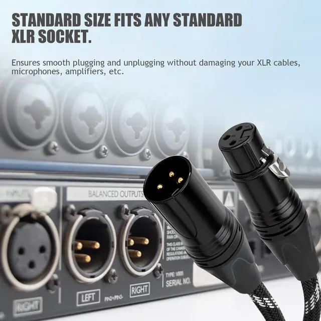 Alt view image 5 of 7 - Pro XLR Cables - 1 Pack: 6ft Quad-Core Twisted Dual-Shielded Nylon-Braided Oxygen-Free Copper (OFC) 3-Pin Male-to-Female Microphone Cables