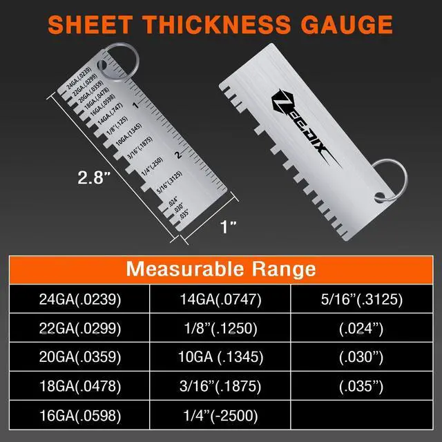 Alt view image 7 of 7 - Wire Gauge Measuring Tool (2 Pcs) - Round Dual Sided Metal Sheet Gage & Metal Sheet Thickness Gauge, Stainless Sheet Wire Size Chart & Welding Measurement Tool