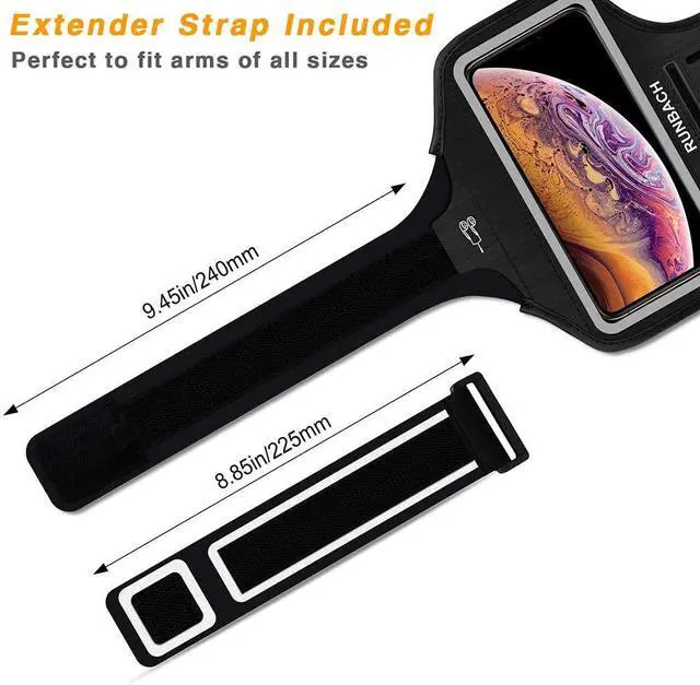 Alt view image 2 of 4 - Armband for iPhone 17/17 Pro/16/16 Pro/15/15 Pro/14/14 Pro/13/13 Pro/12/12 Pro/11/XR,Sweatproof Running Exercise Bag with Card Slot for iPhone 16,15,14,13,12,11,iPhone XR(Black)