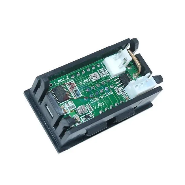 Alt view image 4 of 6 - 2pcs 0.28" Digital Voltmeter Ammeter DC 100V 10A Amp Voltage Current Meter Tester 0.28 Inch 3 Bits Blue + Red Dual LED Display Panel with Connect Wires