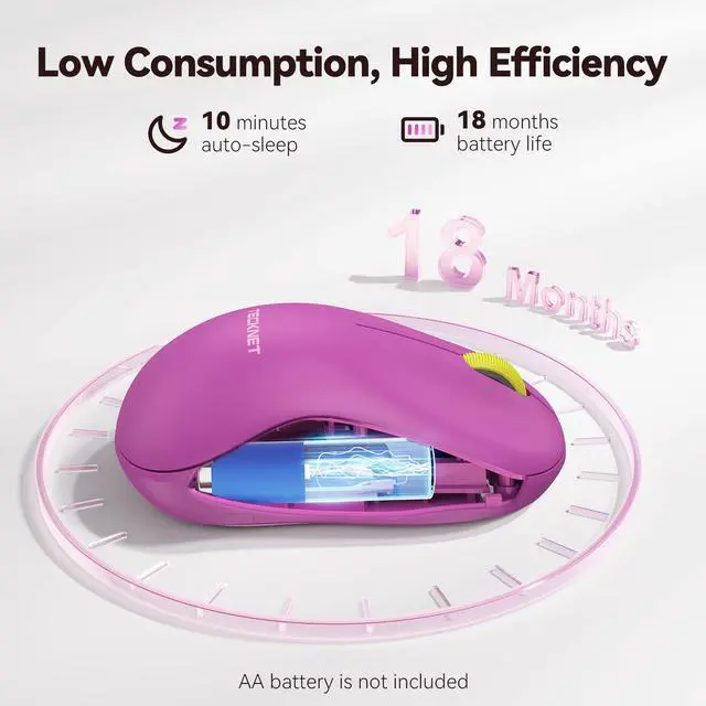 Alt view image 6 of 7 - Wireless Mouse for Laptop, 2.4G Silent Computer Mouse Quiet Click with 5 DPI Levels,Contoured Grip,Small Portable 30 Months Battery Cordless Mice for PC, Chromebook, Mac - Rose red