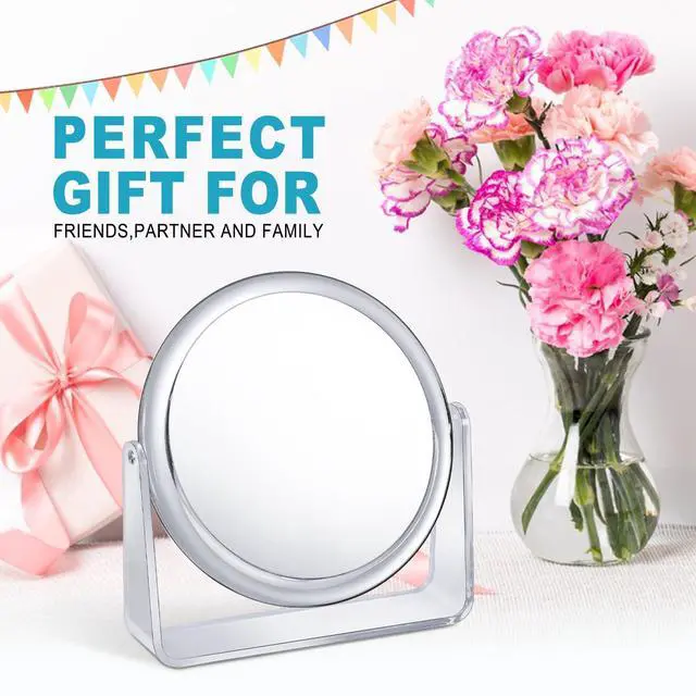 Alt view image 6 of 6 - 15X Vanity Mirror Makeup Mirror,1X/15X Magnification Double Sided Magnifying Mirror,360 Degree Swivel Desk Mirror,Portable Table Counter top Mirror for Bathroom Shaving Mirror,Gift for Women
