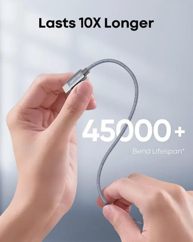 Alt view image 6 of 7 - 20 Ft USB C Cable Fast Charging, Extra Long USB C Cable Nylon Braided USB Type C Cable 20Ft USB A 2.0 to USB C for iphone 16 15 Series Samsung Galaxy LG Moto Pixel Switch and Other USB C Devices, Gray