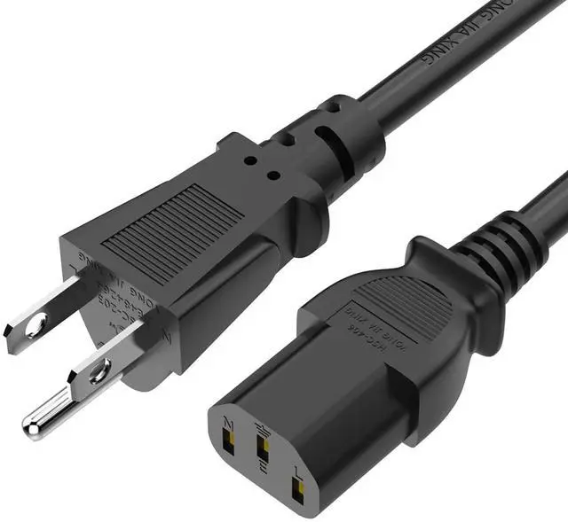 Main image of Monitor Power Cord Plug Compatible with DELL/HP/ION Block Rocker, 3 Prong AC Power Cord Replacement Viewsonic/LG/Samsung/BenQ/Sony/Asus Computer Power Cable, 10a 125V 5 FT