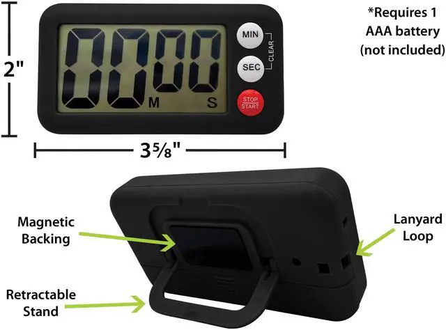 Alt view image 6 of 6 - Black Magnetic Digital Classroom Timer (TCR21041)