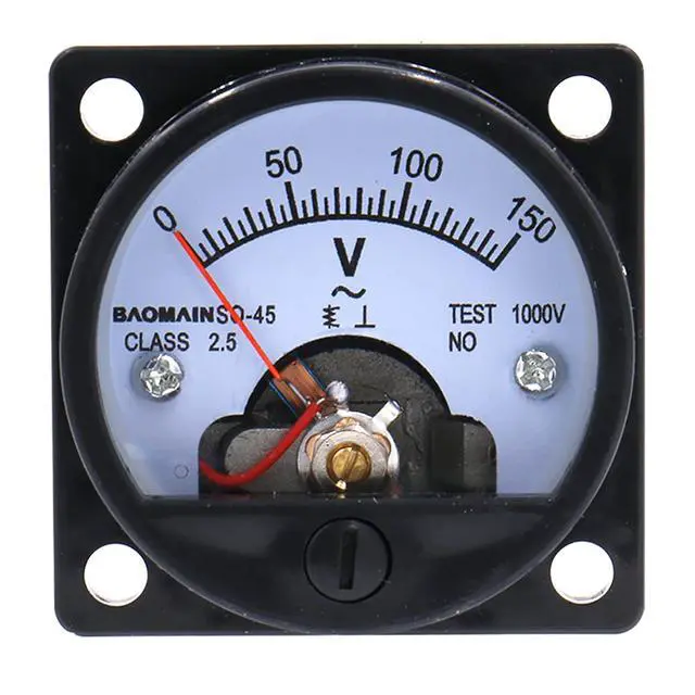 Main image of Analog Dial Panel Meter Voltmeter Gauge SO-45 AC 0-150V Round Black