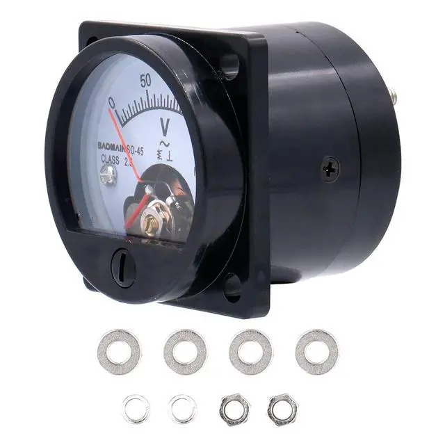 Alt view image 4 of 6 - Analog Dial Panel Meter Voltmeter Gauge SO-45 AC 0-150V Round Black
