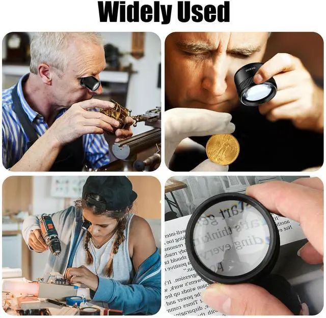Alt view image 7 of 7 - 5PCS Jewelers Loupes, 5X 10X 15X 20X 30X Eye Loop, Jewelers Magnifying Glass, Jewelry Loupe Magnifier, Watchmakers Loupe, Jewellers Loupes, Magnifying Eye Glass Pieces for Watchmaker