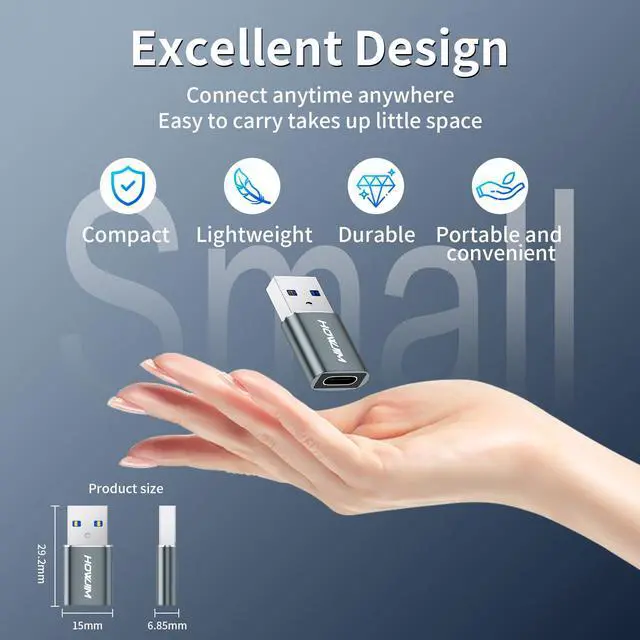 Alt view image 6 of 7 - USB to USB C Adapter 4 Pack, USB C Female to USB 3.0 Male OTG Adapter, Fast Charging 5Gbps Data Transfer for M-ac Book,Pad Pro,Phone 15/16/17 Pro Max,G-alaxy,X-Peria,Pixel,CarPlay Gray