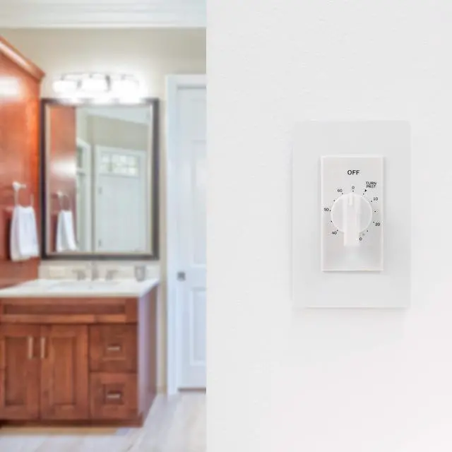 Alt view image 7 of 7 - 60-Minute In-Wall Spring Wound Countdown Timer Switch, Mechanical Timer for Lights, Bathroom & Exhaust Fans, No Neutral Wire Required, White, 41081