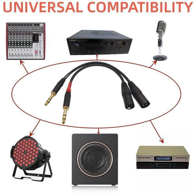 Alt view image 6 of 7 - 1/4 TRS to XLR Male Cable 2-Pack - Professional Audio Patch Cable 2 Feet 20AWG Gold Plated for Studio Monitor