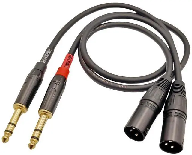 Alt view image 2 of 7 - 1/4 TRS to XLR Male Cable 2-Pack - Professional Audio Patch Cable 2 Feet 20AWG Gold Plated for Studio Monitor