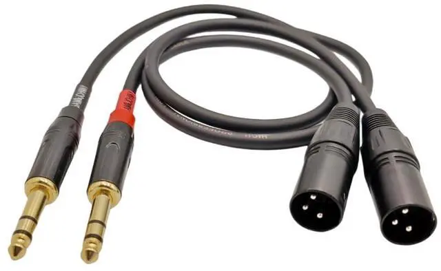 Alt view image 3 of 7 - 1/4 TRS to XLR Male Cable 2-Pack - Professional Audio Patch Cable 2 Feet 20AWG Gold Plated for Studio Monitor