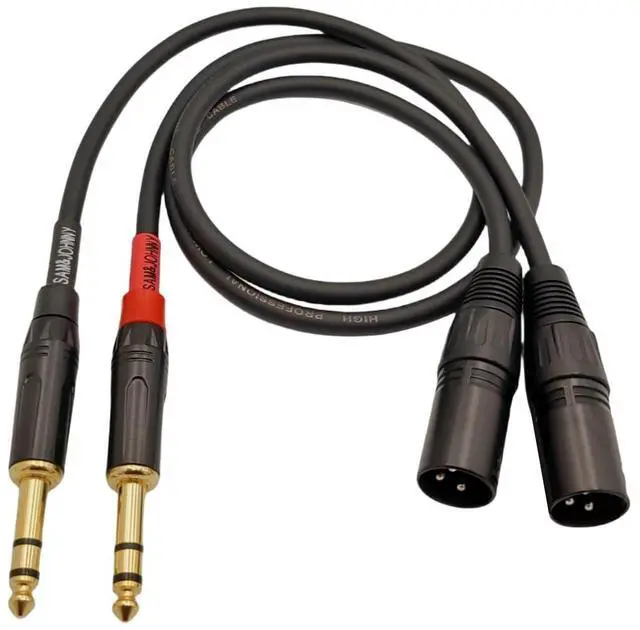 Main image of 1/4 TRS to XLR Male Cable 2-Pack - Professional Audio Patch Cable 2 Feet 20AWG Gold Plated for Studio Monitor