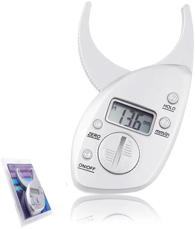 Main image of Portable Skin Fat Caliper Tester mm inch LCD Screen Athletic Women/Men Body Tools Monitoring Kit Handheld Body Fat Caliper
