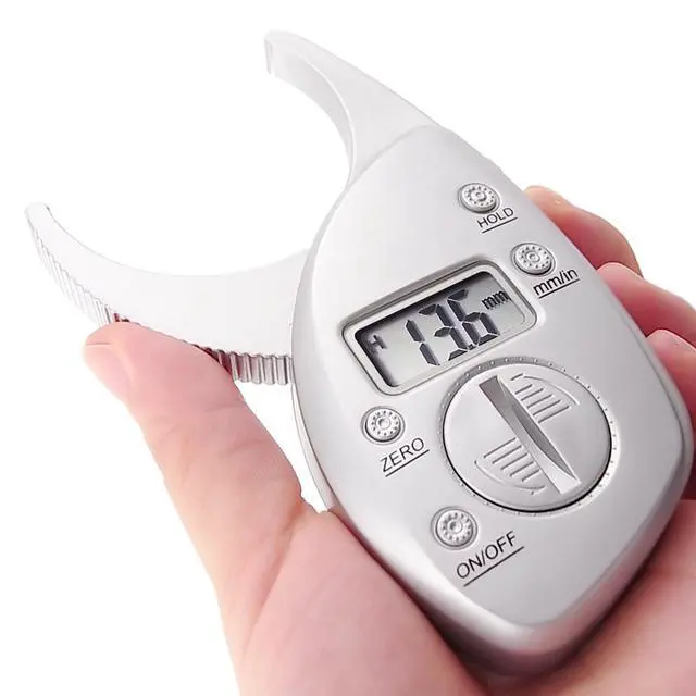 Alt view image 5 of 7 - Portable Skin Fat Caliper Tester mm inch LCD Screen Athletic Women/Men Body Tools Monitoring Kit Handheld Body Fat Caliper
