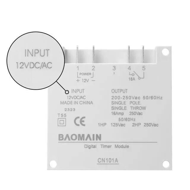Alt view image 2 of 7 - Time Switch Relay,Digital LCD Programmable Timer,12V DC/AC Input,200-250V 16A Output,28 Programs Daily/Weekly Schedule,CN101A for Lighting and Equipment Control