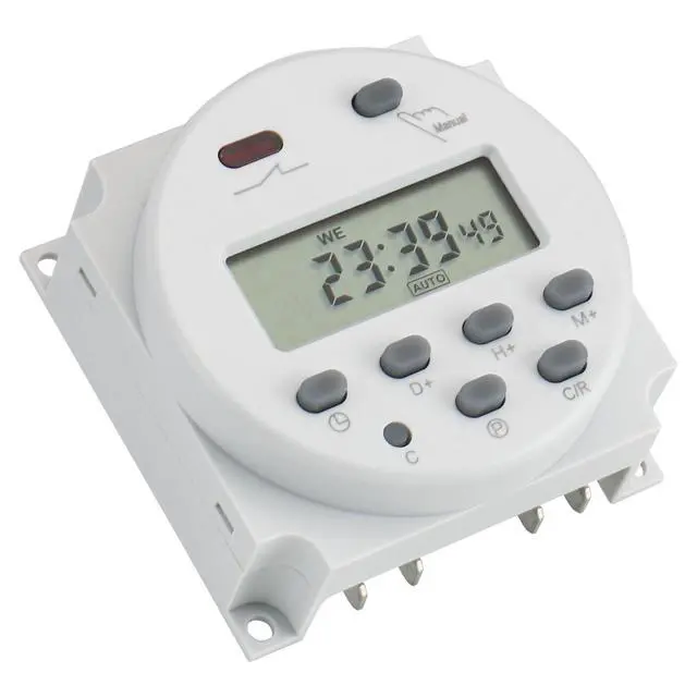 Alt view image 6 of 7 - Time Switch Relay,Digital LCD Programmable Timer,12V DC/AC Input,200-250V 16A Output,28 Programs Daily/Weekly Schedule,CN101A for Lighting and Equipment Control