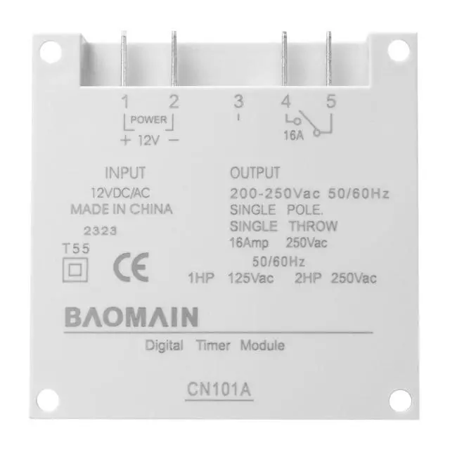 Alt view image 7 of 7 - Time Switch Relay,Digital LCD Programmable Timer,12V DC/AC Input,200-250V 16A Output,28 Programs Daily/Weekly Schedule,CN101A for Lighting and Equipment Control