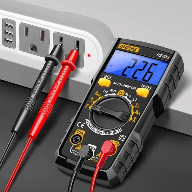 Alt view image 2 of 7 - Digital Multimeter Tester, Ohm Volt Amp Test Meter, DC AC Voltmeter and Continuity Test Diode Voltage Tester for Automotive Battery Test Household Outlet (Black)