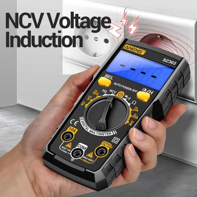 Alt view image 4 of 7 - Digital Multimeter Tester, Ohm Volt Amp Test Meter, DC AC Voltmeter and Continuity Test Diode Voltage Tester for Automotive Battery Test Household Outlet (Black)