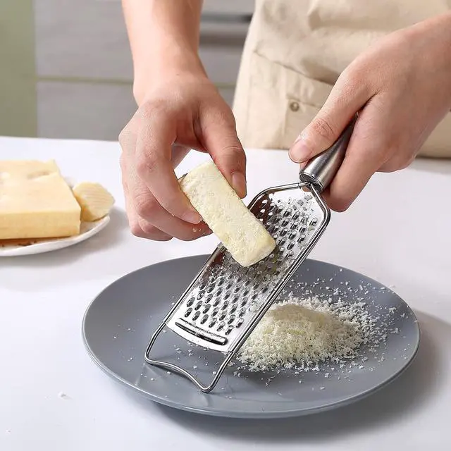 Alt view image 7 of 7 - Stainless Steel Cheese Grater Set, Set of 5 Kitchen Grater & Peeler & Slicer, Lemon Zester with Cleaning Brush for Vegetable, Fruit, Chocolate