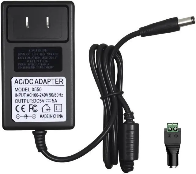 Main image of 5V 5A 25W Power Supply with Screw Terminal & 5.5x2.5mm Plug, AC 100-240V to DC 5V Adapter for 3D Printers, LED Matrix, POE Switches, Industrial Equipment (5.5x2.1mm Compatible)