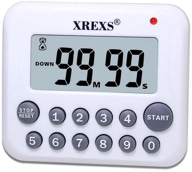 Main image of Digital Kitchen Timer Magnetic Countdown Up Cooking Timer Clock with Magnet Back and Clip, Loud Alarm, Large Display Minutes and Seconds Directly Input-White (2 Battery Included) (DC-12)