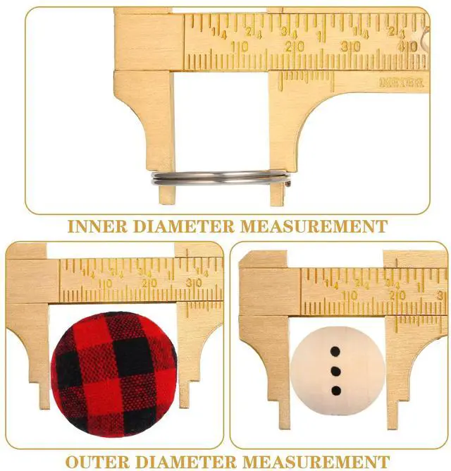 Alt view image 3 of 7 - 2 Pcs Brass Vernier Caliper Pocket Handy Caliper Measuring Mini Tool Double Scale Sliding Gauge Metal Pocket Ruler for Bead Wire Jewels Rings Measurement