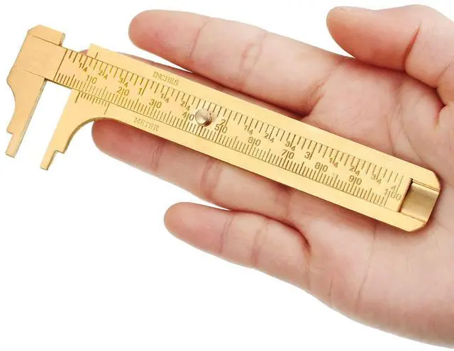 Alt view image 7 of 7 - 2 Pcs Brass Vernier Caliper Pocket Handy Caliper Measuring Mini Tool Double Scale Sliding Gauge Metal Pocket Ruler for Bead Wire Jewels Rings Measurement