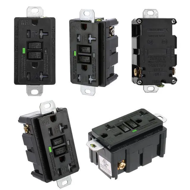 Alt view image 2 of 7 - Generator GFCI Outlet,Weather-Resistant and Tamper-Resistant AC125V 20A,Adapt to The Voltage and Current Characteristics of The Generator,Protecting Expensive Industrial Equipment,Black