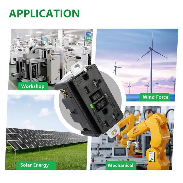 Alt view image 7 of 7 - Generator GFCI Outlet,Weather-Resistant and Tamper-Resistant AC125V 20A,Adapt to The Voltage and Current Characteristics of The Generator,Protecting Expensive Industrial Equipment,Black